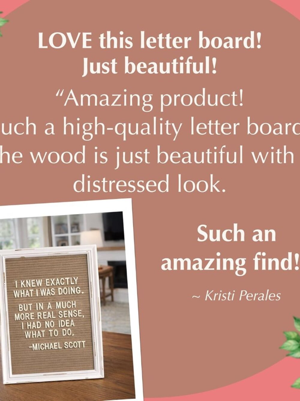 Cappuccino Felt Letter Board Back to School Sign with Rustic Wood White Frame - - Picture 4 of 7